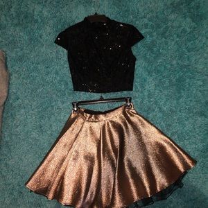 Two Piece Gold and Black dress